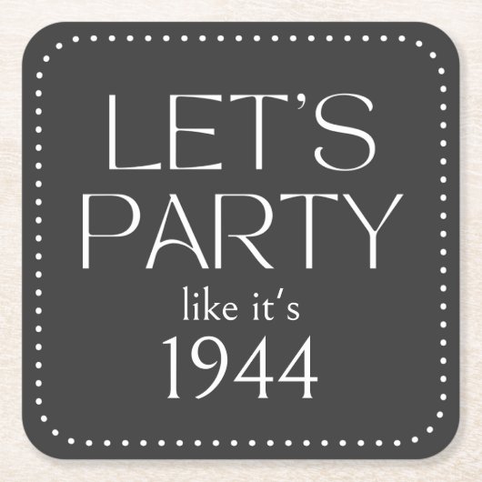 Let's Party 80e Verjaardag Party Onderzetters (Voorkant)