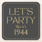 Let's Party 80e Verjaardag Party Onderzetters (Voorkant)