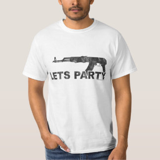Lets Party AK47 Black Worn look T-shirt
