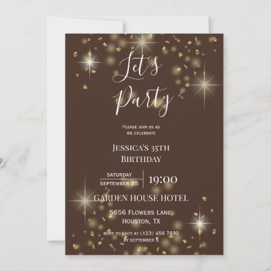 Let's Party beroemd gemaakt door Glitter & Sparkle Kaart (Voorkant)