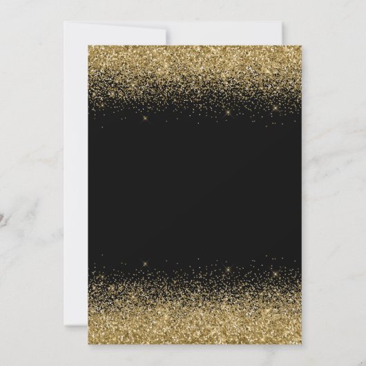 Lets Party Black Gold verjaardagsflyer uitnodiging (Achterkant)