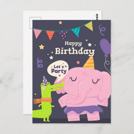 Lets Party Briefkaart (Voorkant / Achterkant)