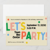 let's party colorful birthday celebration invite kaart (Voorkant / Achterkant)