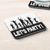 "LET'S PARTY"-DANCERS BIER ONDERZETTER (Linkerzijde)