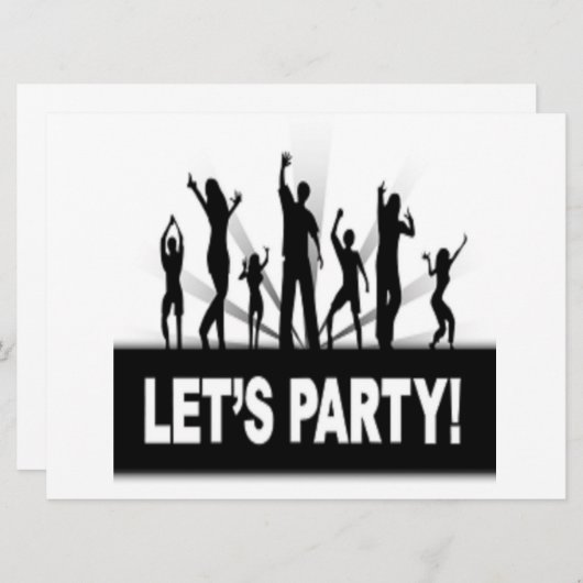 "LET'S PARTY"-DANCERS KAART (Voorkant / Achterkant)