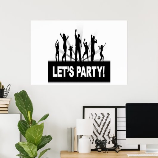 "LET'S PARTY"-DANCERS POSTER (Thuiskantoor)