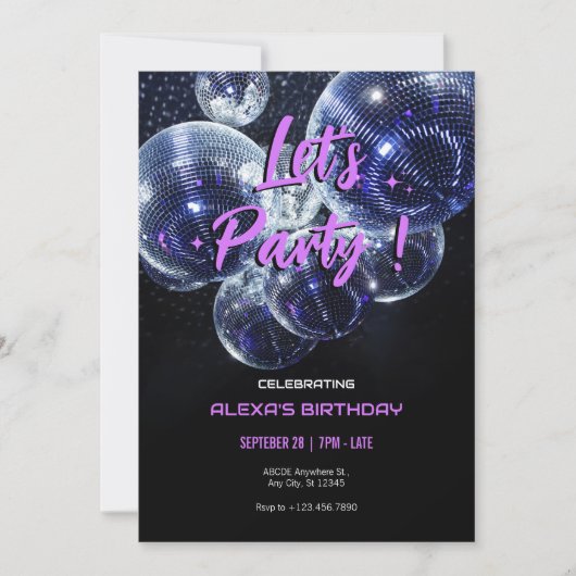 Let's Party disco bal  Kaart (Voorkant)