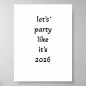 Let's party like it's 2026 - minimalistic poster (Voorkant)