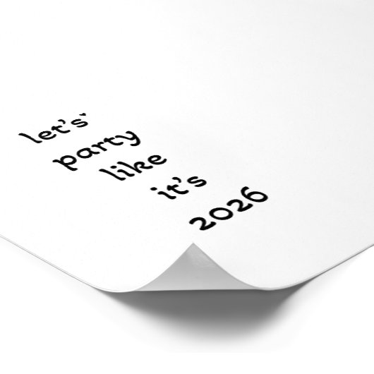 Let's party like it's 2026 - minimalistic poster (Hoek)