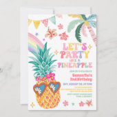 Let's Party Like Pineapple Luau Summer Birthday Kaart (Voorkant)