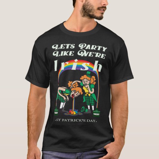 Lets Party Like We're Irish - Regenboog Pot of Gol T-shirt (Voorkant)