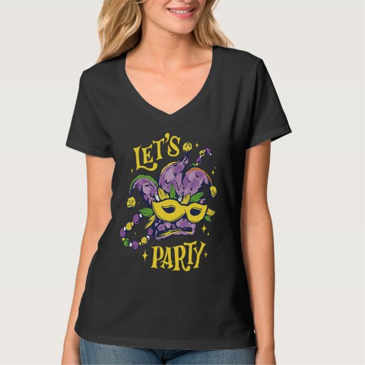 Let's Party Mardi Gras Party Parade Shenanigans Ca T-shirt (Voorkant)