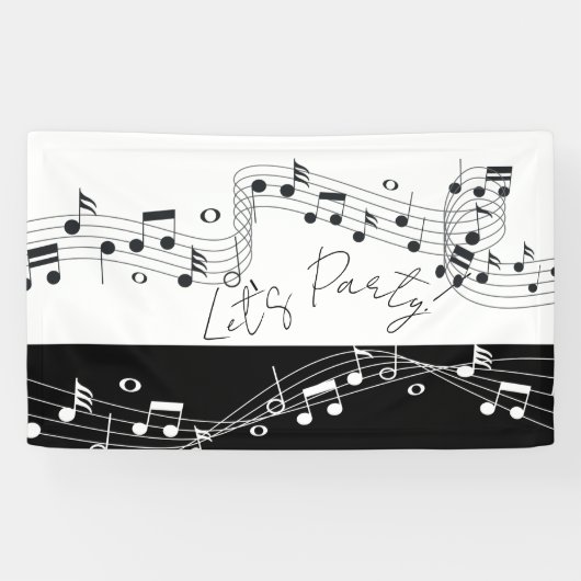 Let's Party Muziek Thema Indoor / Outdoor Banner (Horizontaal)