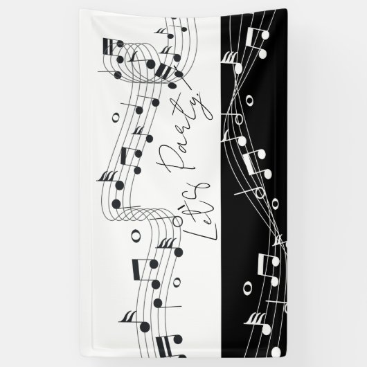 Let's Party Muziek Thema Indoor / Outdoor Banner (Verticaal)