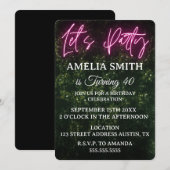 Let's Party Neon Boxwood Birthday Kaart (Voorkant / Achterkant)