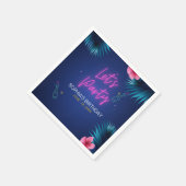 Let's Party Neon Electric Pink Birthday Woman Servet (Hoek)