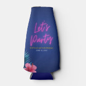 Let's Party Neon Electric Pink Tropical Birthday Flesjeskoeler (Voorkant)