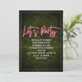 Let's Party Neon Script Boxwood Algemeen Kaart (Staand voorkant)