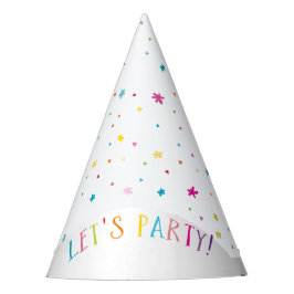 LETS PARTY  partij felle kleuren sprenkelingen Feesthoedjes