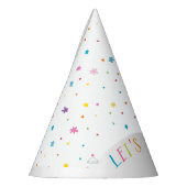 LETS PARTY  partij felle kleuren sprenkelingen Feesthoedjes (Links)