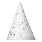 LETS PARTY  partij felle kleuren sprenkelingen Feesthoedjes (Rechts)