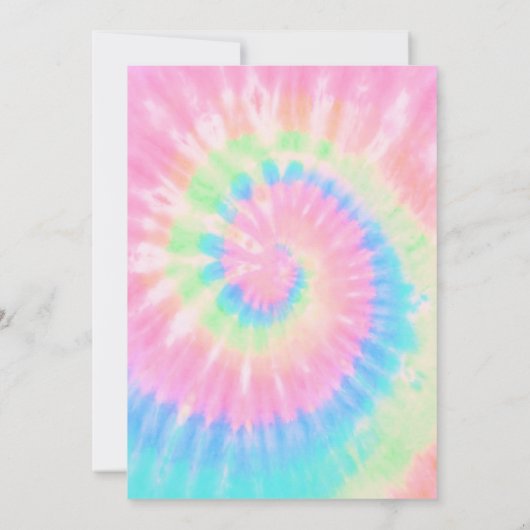 Let's Party, Pink Tie Dye birthday Kaart (Achterkant)