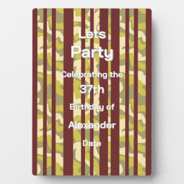 Lets Party Rustic Stipe Adult Any Age Birthday Fotoplaat