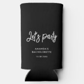Let's Party Script Bachelorette Party Custom Seltzer Blikjeskoeler (Achterkant)