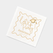 Let's Party Script Fun Afstudeerder Pet Afstudeerf Folie Servetten (Links)