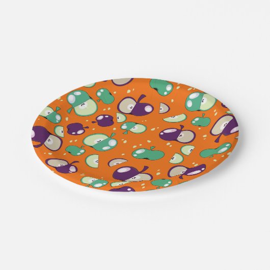 🍏 Let's Party Started - Apple in het sinaasappel Papieren Bordje (Gekanteld)