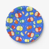 Let's Party Started - Pop Apple op Blauw Papieren Bordje (Voorkant)