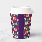 Let's Party Started - Pop Apple op Paarse Papieren Bekers (Rechts)