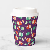 Let's Party Started - Pop Apple op Paarse Papieren Bekers (Voorkant)