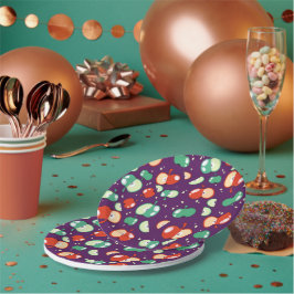 Let's Party Started - Pop Apple op Paarse Papieren Bordje