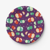 Let's Party Started - Pop Apple op Paarse Papieren Bordje (Voorkant)