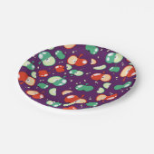 Let's Party Started - Pop Apple op Paarse Papieren Bordje (Gekanteld)