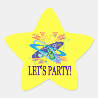 Lets Party Ster Sticker