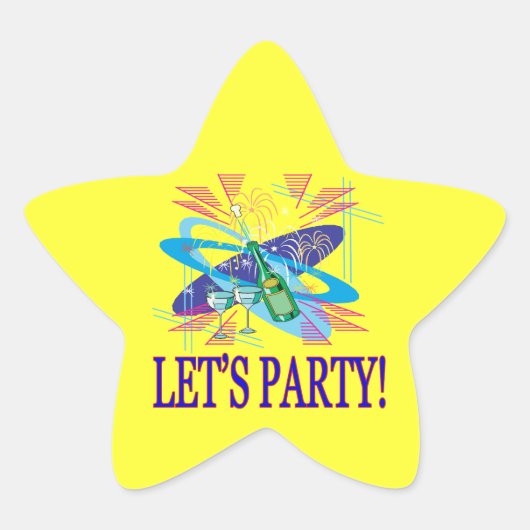 Lets Party Ster Sticker (Voorkant)
