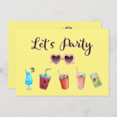 Let's Party Summer Soiree Uitnodiging (Voorkant / Achterkant)