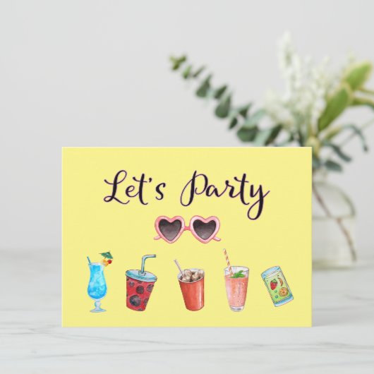 Let's Party Summer Soiree Uitnodiging (Staand voorkant)