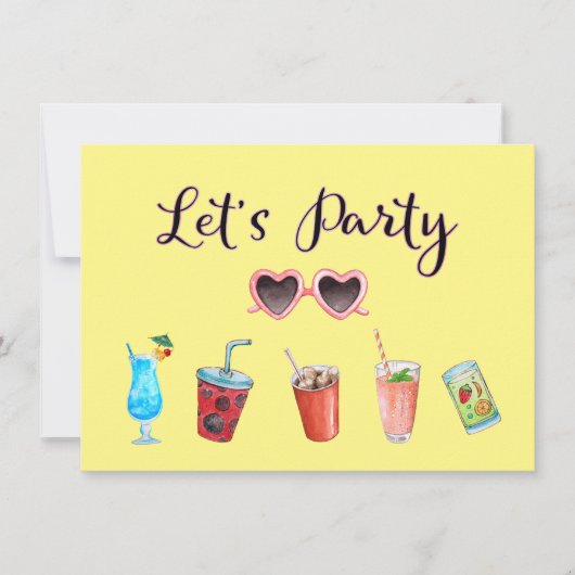 Let's Party Summer Soiree Uitnodiging (Voorkant)