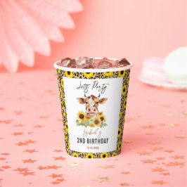 Let's Party Till the Cows Come Home 2nd Birthday Papieren Bekers