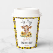 Let's Party Till the Cows Come Home 2nd Birthday Papieren Bekers (Achterkant)