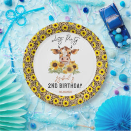 Let's Party Till the Cows Come Home 2nd Birthday Papieren Bordje