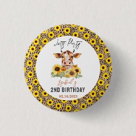 Let's Party Till the Cows Come Home 2nd Birthday Ronde Button 3,2 Cm