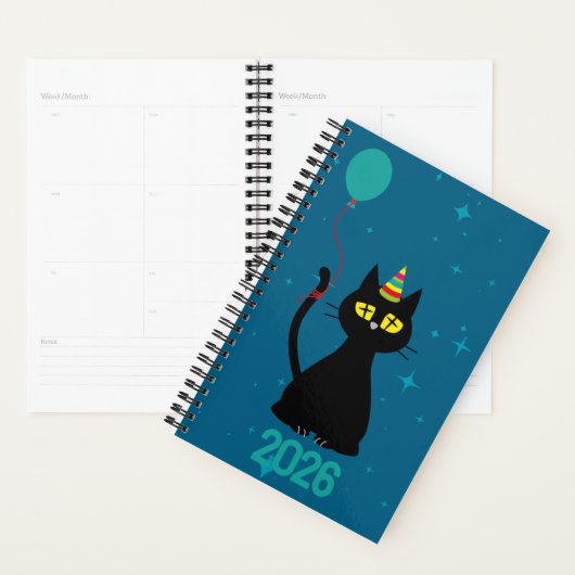 LET'S PARTY! - Tipsy Black Cat Planner (Display)