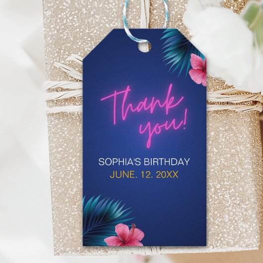 Let's Party - Tropical Birthday Woman Cadeaulabel