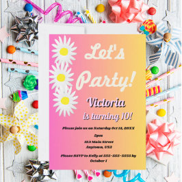 Let's Party Tween Invitation Kaart