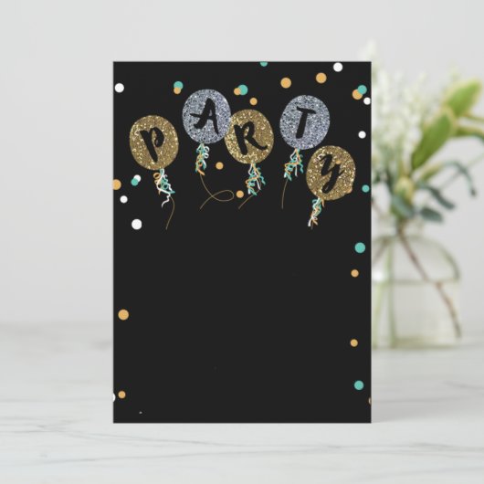 ***LET'S PARTY*** UITNODIGING (Staand voorkant)