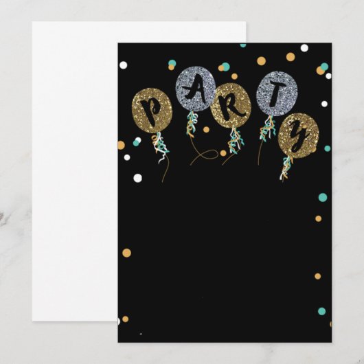 ***LET'S PARTY*** UITNODIGING (Voorkant / Achterkant)